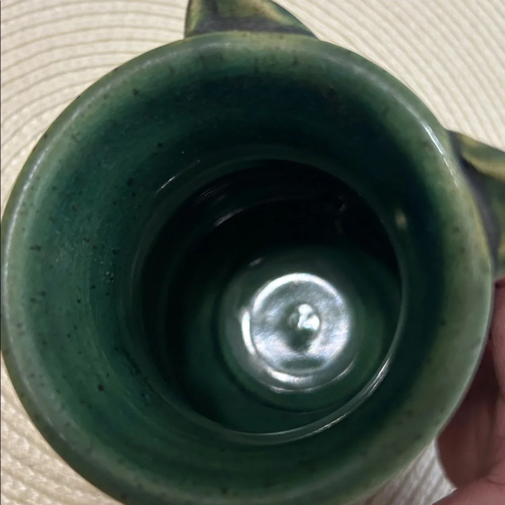 Handcrafted Green Cat Ceramic Egg Separator.